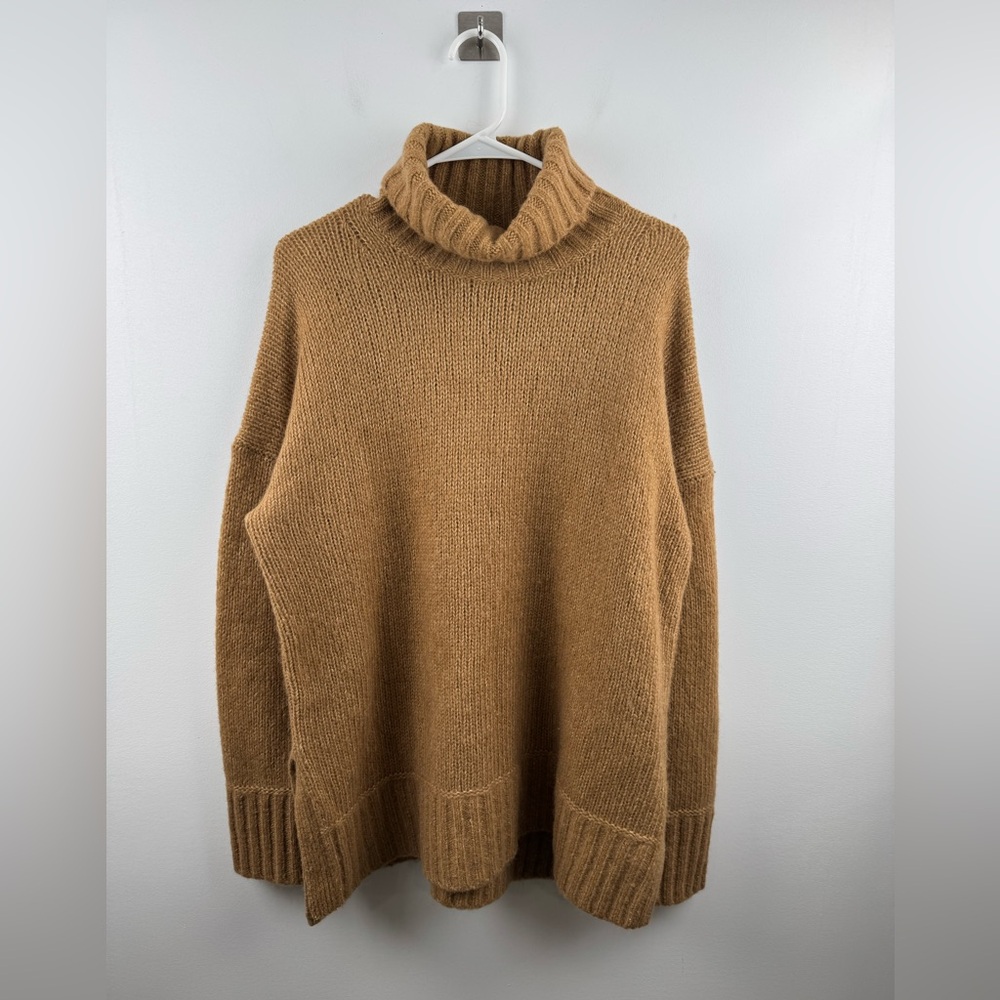 Everlane Women The Cloud Turtleneck Sweater Heathered Chai Size Large